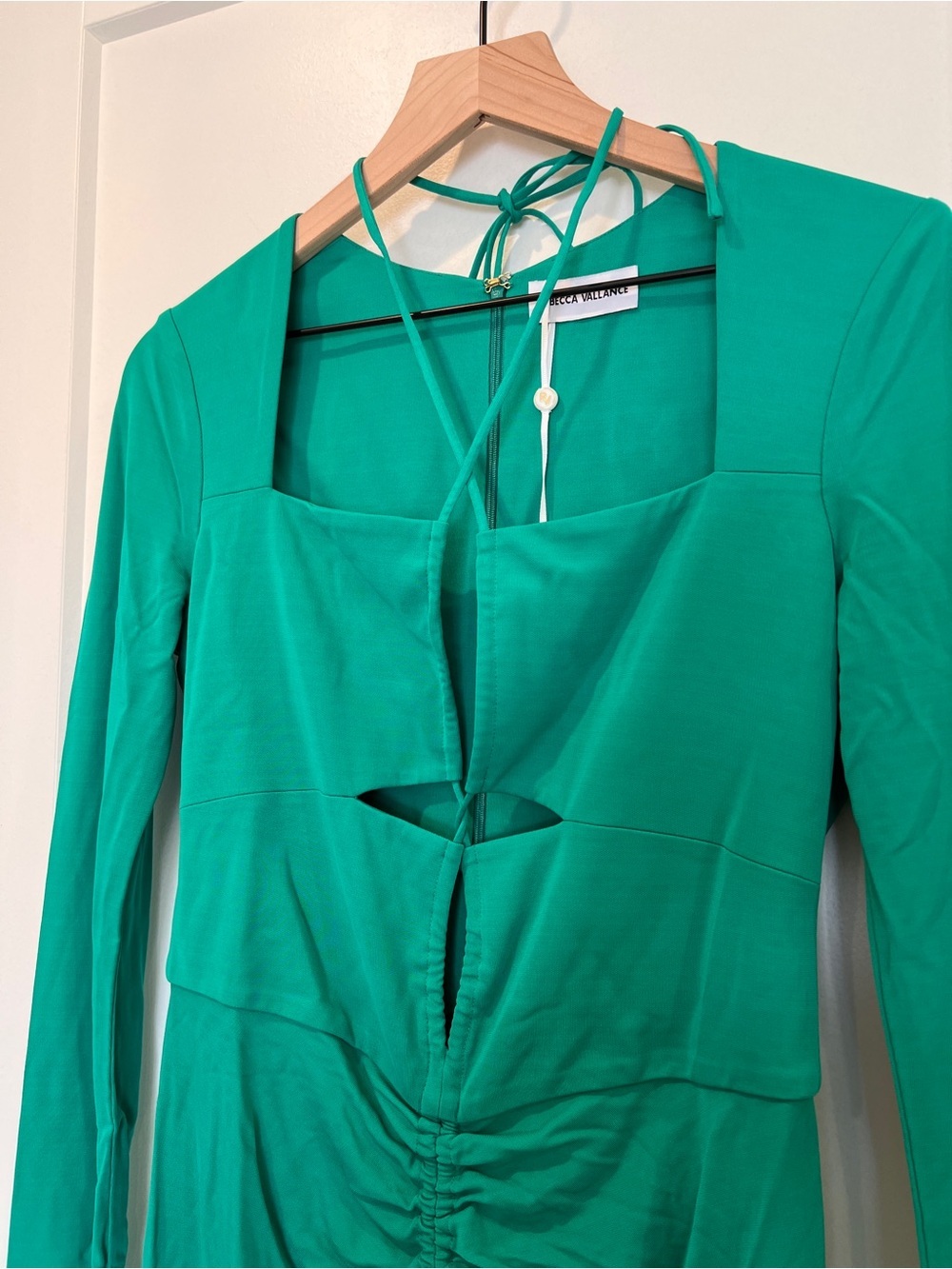 NEW NWT Rebecca Vallance Edie Cut-Out Ruched Jersey Midi Dress - Picture 11 of 12